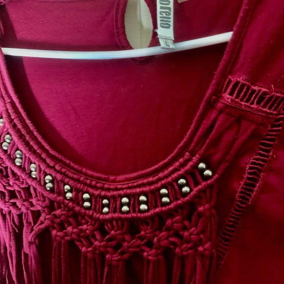 Mollorello woman’s Large Burgundy bohemian Blouse . - Picture 6 of 10